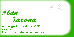 alan katona business card